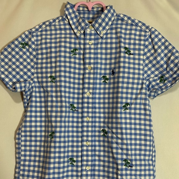 Polo by Ralph Lauren Blue and Green Casual Button Down Shirt Size 14-16 - Picture 11 of 13